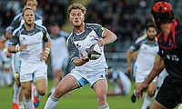 Newcastle Falcons Fly Half Tom Catterick in action against Georgia