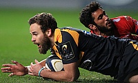 Wasps' Ruaridh Jackson scores their second try against Toulon
