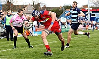 Ryan Edwards touches down for Bristol Rugby