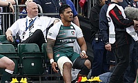 Manu Tuilagi, centre, is included in England's squad for Australia despite suffering a hamstring injury