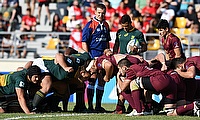 A scrum in the Pool C match between South Africa and Georgia at Avchala Stadium on day two of the World Rugby U20 Championship 2017 in Tbilisi