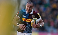 Harlequins' Mike Brown is waiting for news on his ankle problem