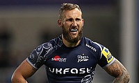 Sale back Byron McGuigan was red carded against Worcester on Friday night