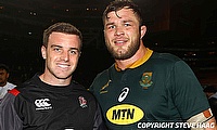 Duane Vermeulen (right) is set to make his debut in Japanese Top League