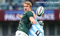 Pieter-Steph du Toit of South Africa out jumps Guido Petti of Argentina during the Rugby Championship match between South Africa and Argentina at Jons