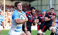 Santiago Cordero (left) was the only try-scorer in the game