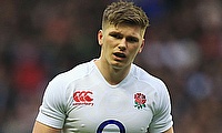 England captain Owen Farrell was unhappy about referee Pascal Gauzere's controversial decisions