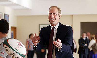 The Duke of Cambridge presented the Wales rugby squad with their shirts ahead of Saturday's World Cup clash against Australia