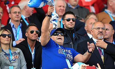 Diego Maradona watches Argentina's match against Tonga