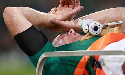 Paul O'Connell was stretchered off against France