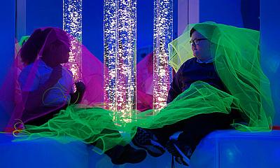 Margaret Terry and Keelin McKenna in the new BT Sensory Room