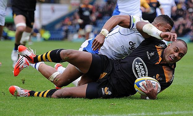 Sailosi Tagicakibau goes over to score Wasps' second try