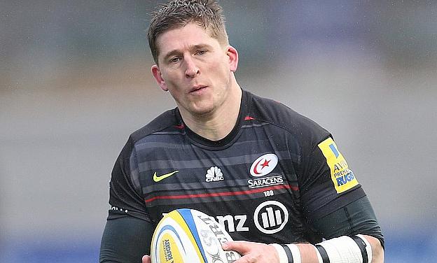 David Strettle scored twice for Saracens as they won the LV= Cup