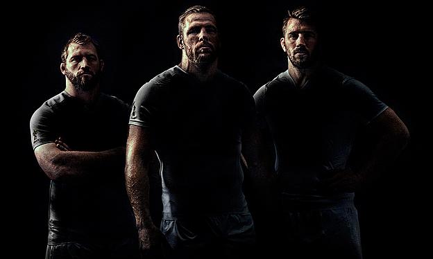 Joe Marler, James Haskell and Chris Robshaw wait in the shadows