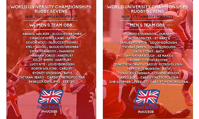 Women's and Men's sides for World University Rugby Sevens Championships
