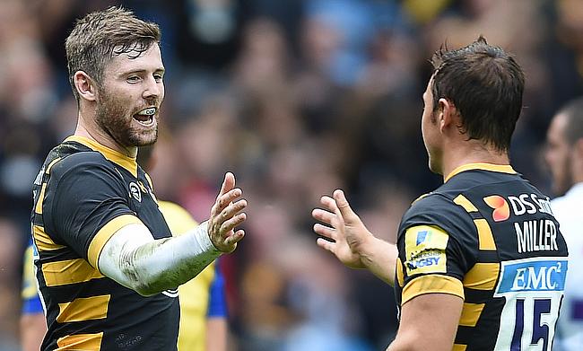 Rob Miller, right, scored two tries for Wasps with Elliot Daly also on the scoresheet