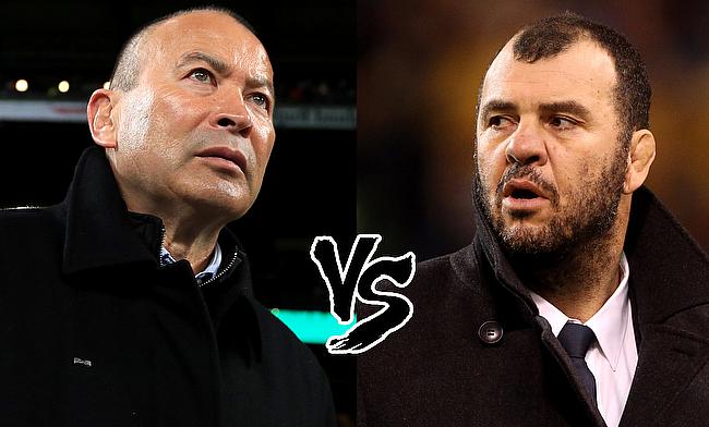Eddie Jones (left) and Michael Cheika (right) have already spiced up Saturday's clash