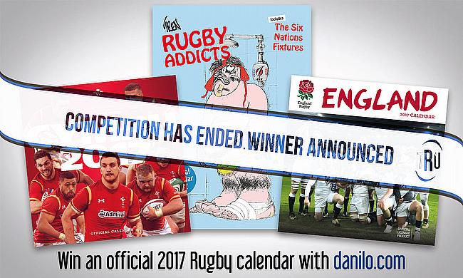 Win an Official Rugby Union calendar with Danilo.com
