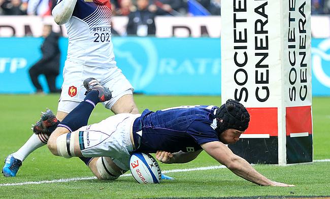 Tim Swinson crossed for Scotland but they were still edged out by France in Paris