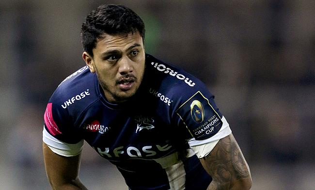 Denny Solomona scored three first-half tries for Sale against Wasps