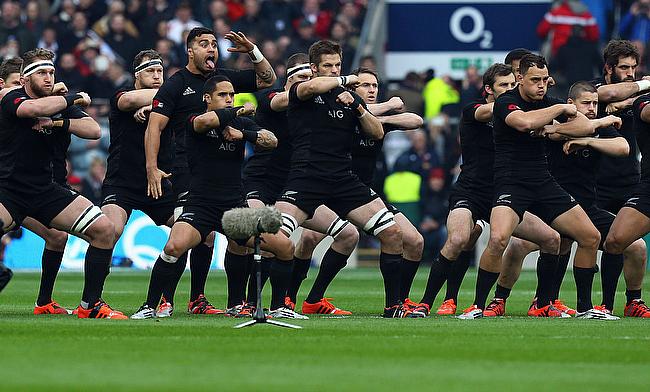 New Zealand perform the Haka at Twickenham before their most recent meeting with England