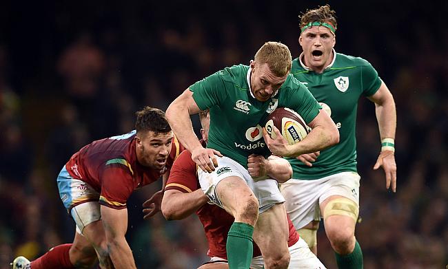 Keith Earls, with ball, faces a fitness battle to shake off a groin problem in time for Ireland's Six Nations clash with England