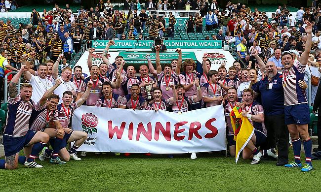 Lancashire men celebrating their victory