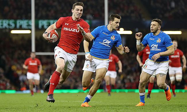 Wales’ George North runs in his side’s second try during the NatWest 6 Nations match at the Principality Stadium, Cardiff.