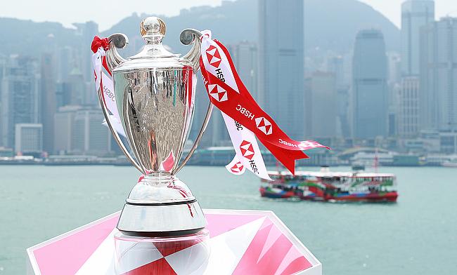 HSBC World Rugby Sevens Series trophy at the captain's photo prior to the HSBC World Rugby Sevens Series Qualifier in Hong Kong