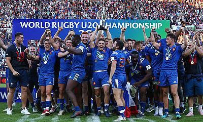 France celebrating their win in World Rugby U20 Championship 2018