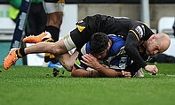 Bath's Rob Webber scores his side's second try of the game