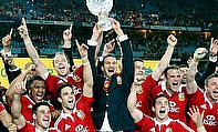 The 2013 British and Irish Lions celebrate their Test series victory against Australia