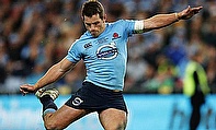 Bernard Foley slotting the kick to claim the 2014 Super Rugby Trophy