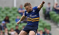Leinster's Ian Madigan kicks a penalty during the win over Bath
