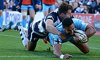 Cooper Vuna touches down in the first leg