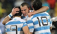 Juan Imhoff, centre, led Argentina to a famous win