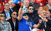 Diego Maradona watches Argentina's match against Tonga