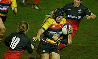 Richmond on the charge into the Saracens' defence