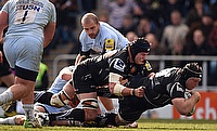 Thomas Waldrom was one of two Exeter players to score a hat-trick against Worcester
