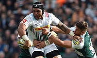 Harlequins' Mat Luamanu (left) has been banned again by the RFU after being hit with a three-week suspension in September