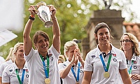 England celebrate their Women's World Cup success in 2014