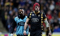James Haskell was helped from the field during the game against Leicester