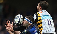 Willie Le Roux, pictured right, lost control of the ball as he dived over the try-line