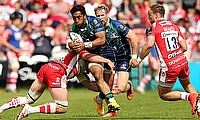 Connacht centre Bundee Aki, with ball, has been banned for three games