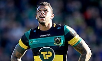 Northampton's Courtney Lawes took a blow to the head