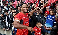 Billy Vunipola celebrates winning the Champions Cup final with family and friends