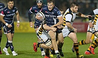 Sam Bedlow in action for Sale Sharks against Wasps