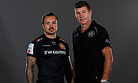 Rob Baxter (right) during the launch of the Aviva Premiership season