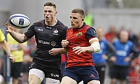 Andrew Conway (right) scored one of five first-half tries