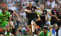 Schalk Brits, pictured with the ball, was brilliant in Saracens' win over Northampton